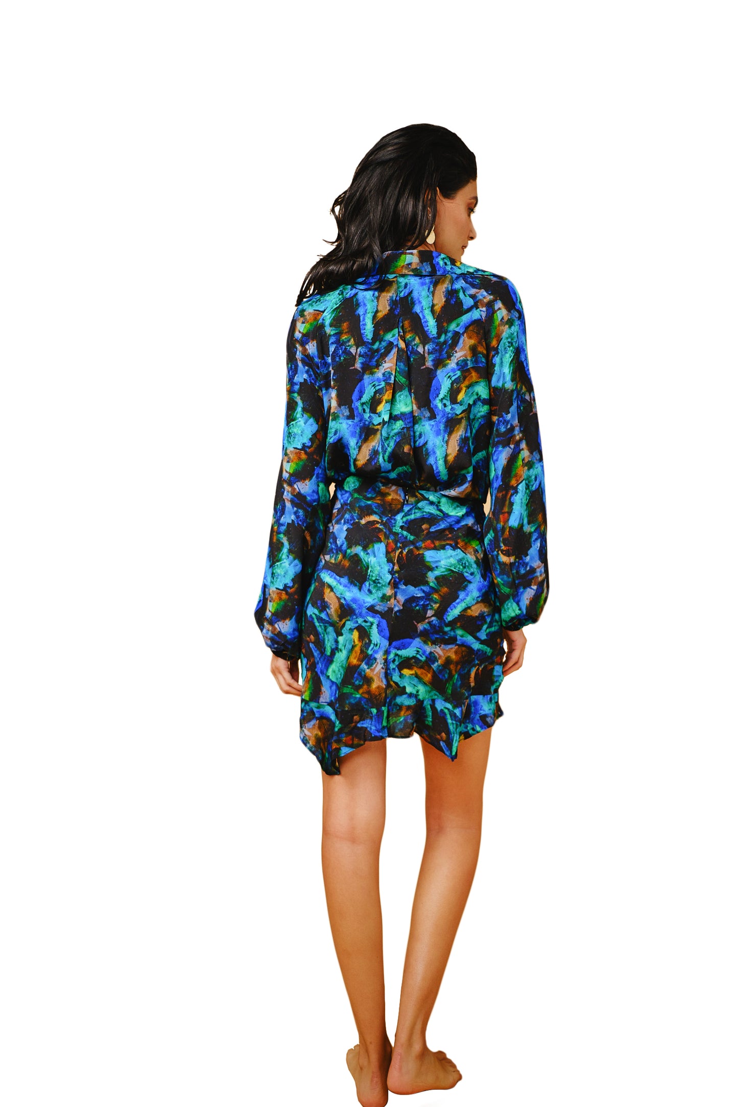 BANDITA SET- MINI RUFFLE SKIRT (BLUE SAPPHIRE PRINT)